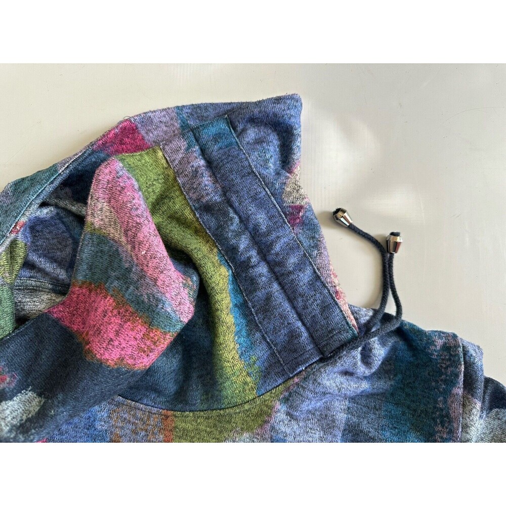 Ali Miles Cowl Funnel Neck Tunic Top Sweater Multicolor Abstract - Size XL - Picture 9 of 11